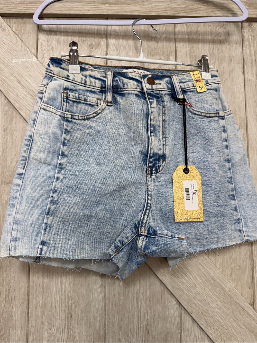 Vibrant Light Blue High-Rise Denim Shorts